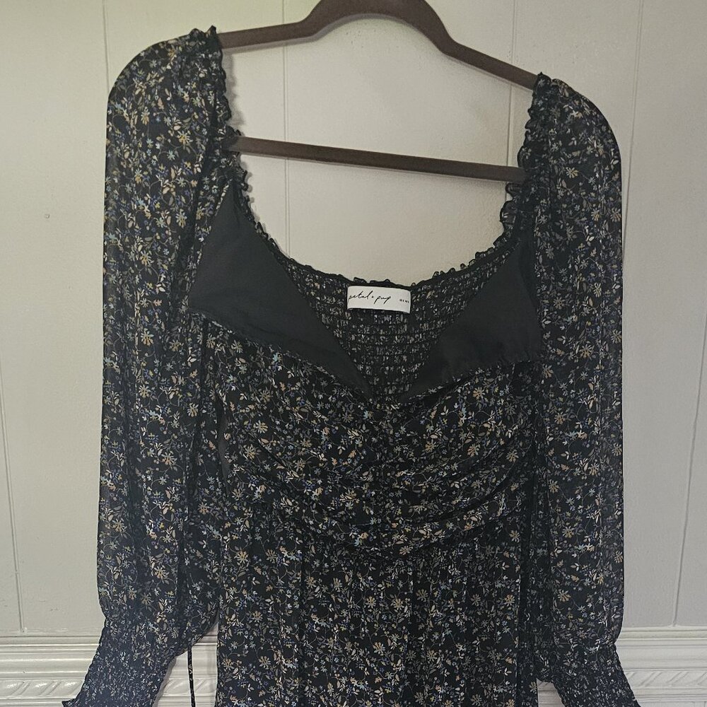 Petal & Pup - Keziah long sleeved dress - Small - Navy Ditsy Floral